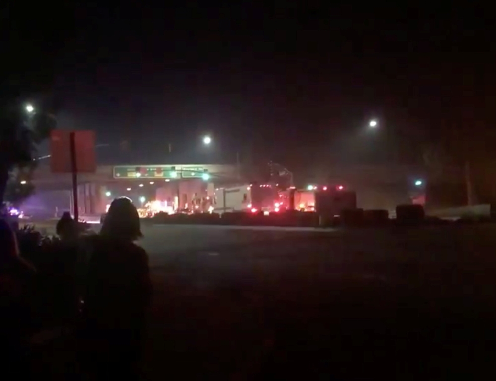 First responders are seen outside Borderline Bar and Grill in Thousand Oaks, California, U.S. November 8, 2018, in this still image obtained from a social media video. Nick Steinwender/via REUTERS 