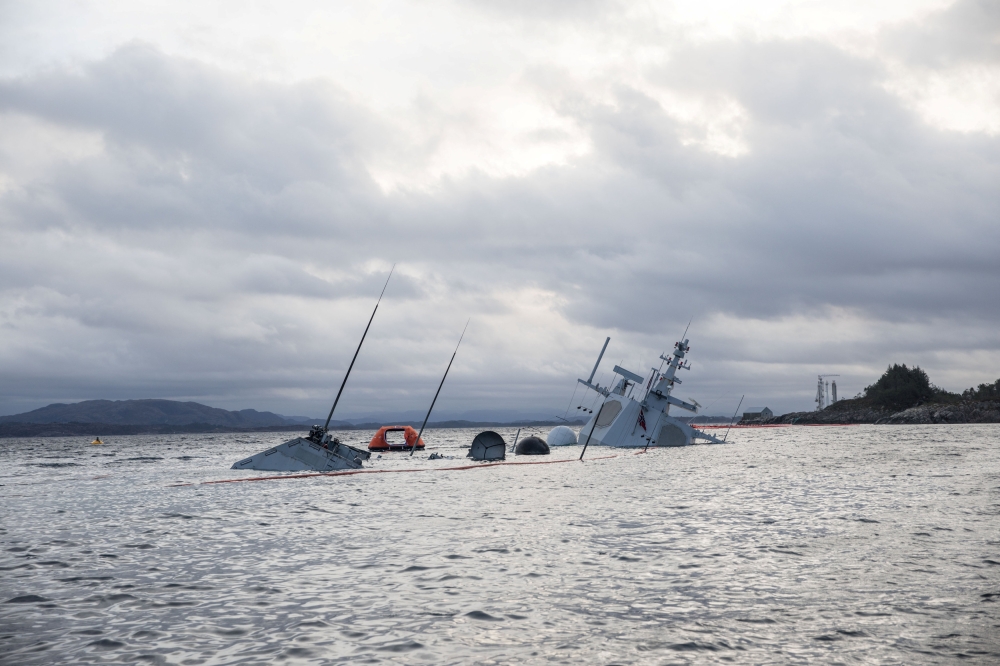 A shipwrecked Norwegian navy frigate 