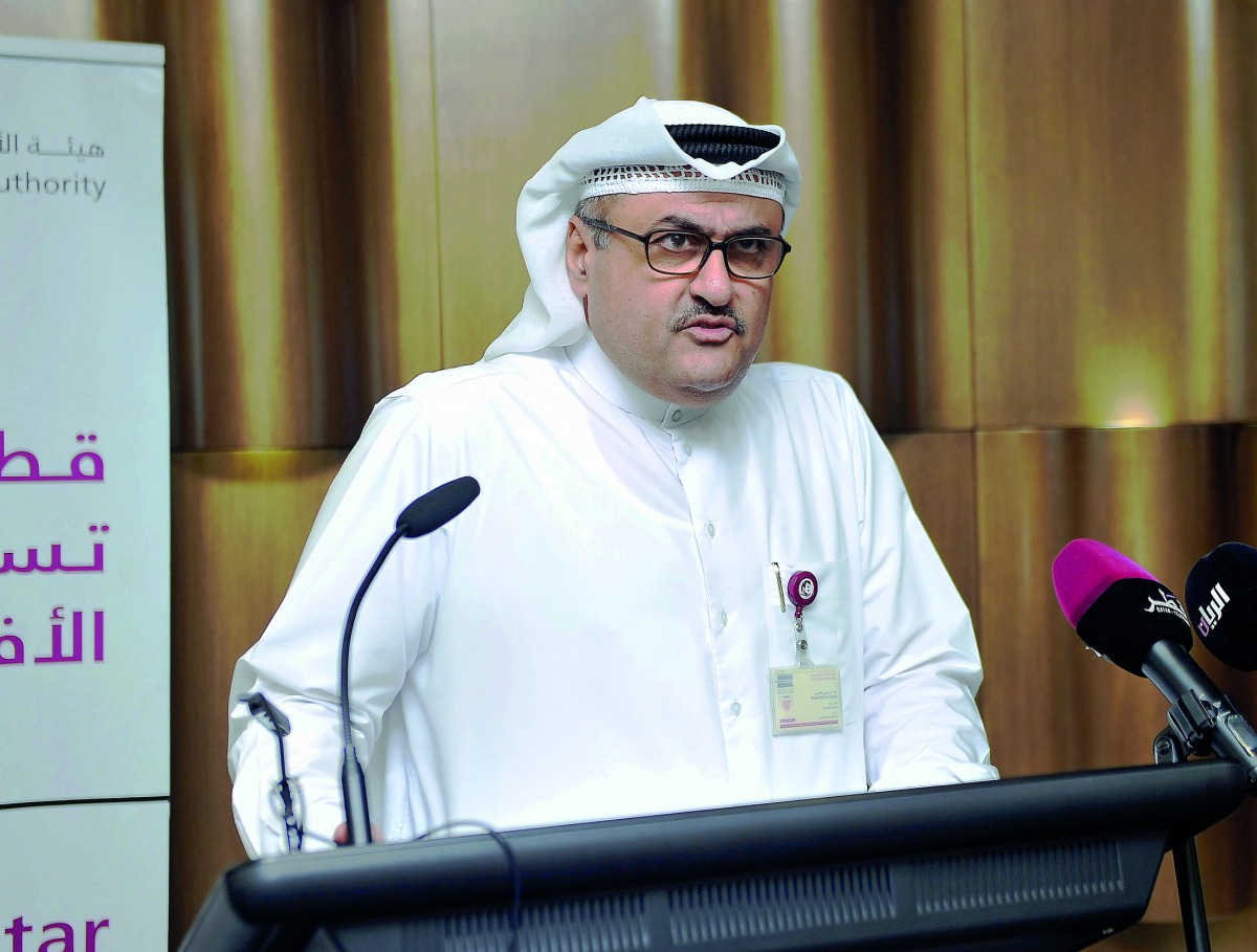 Engineer Ahmed Al Ansari, Director of Technical Office at Ashghal, during the forum yesterday. Pic: Abdul Basit / The Peninsula