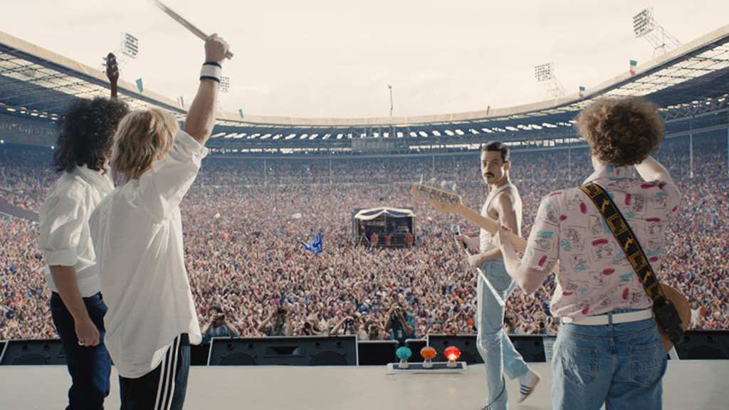 A still from the movie Bohemian Rhapsody.