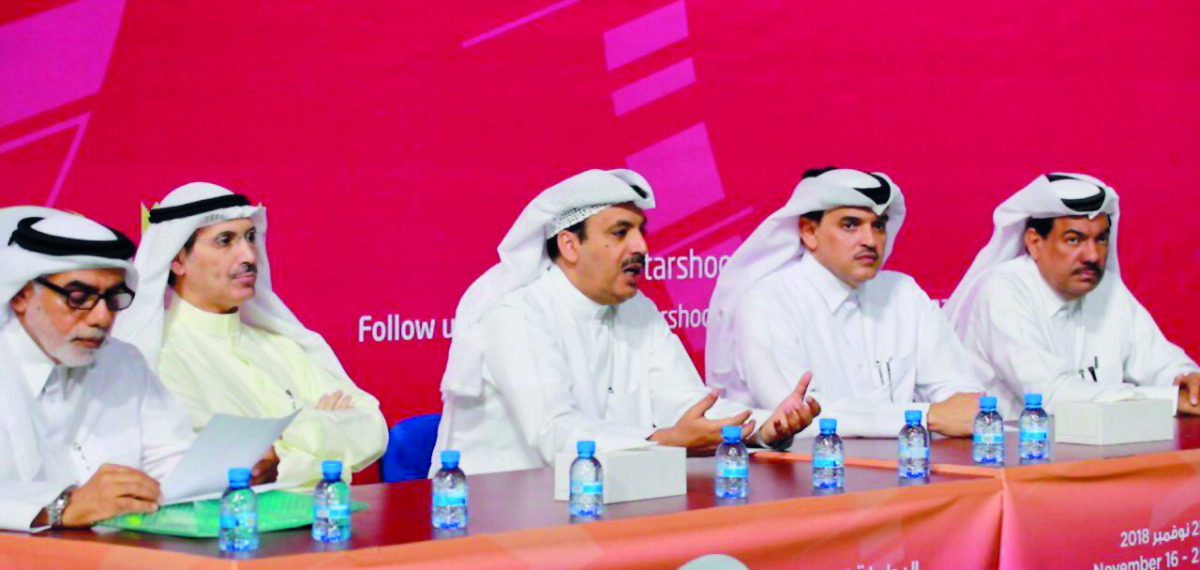 Duaij Khalaf Al Otaibi,  President of the Arab Shooting Federation speaking yesterday at the inauguration ceremony of the 14th Arab Shooting Championship at Losail shooting Range in the presence of Ali Mohammed Al Kuwari, President of Qatar Shooting and A