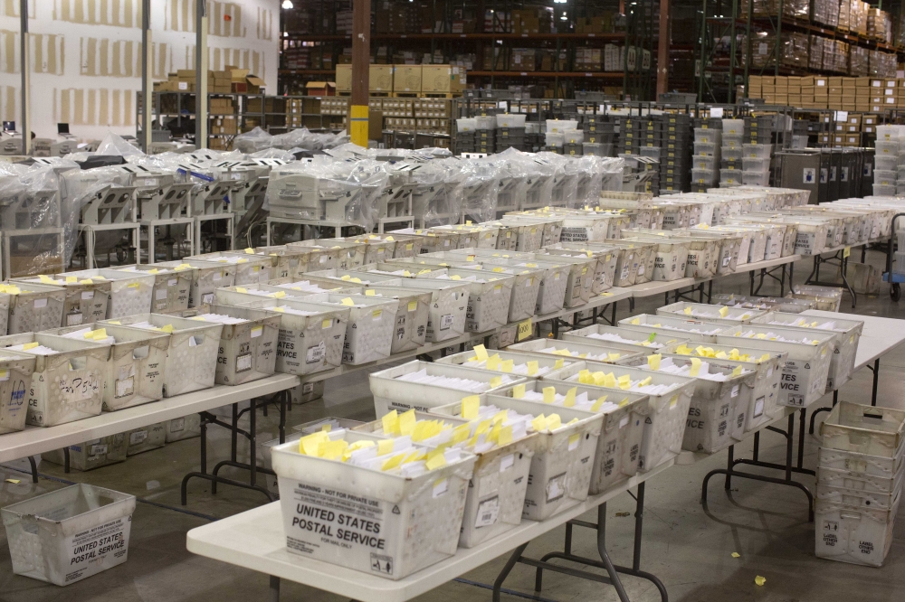Election ballot trays at the Supervisor of Elections Service Center on November 15, 2018 in Palm Beach, Florida. Saul Martinez/Getty Images/AFP
