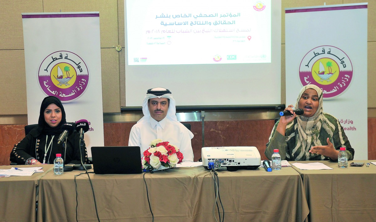 FROM LEFT: Dr Khlood Al Mutawaa, Consultant, Public Health, Head of Non-Communicable Disease at MoPH; Sheikh Dr. Mohammed Al Thani, Director of Public Health Department at the Ministry of Public Health; and Dr Amani Al Khatim, Specialist Physician, during