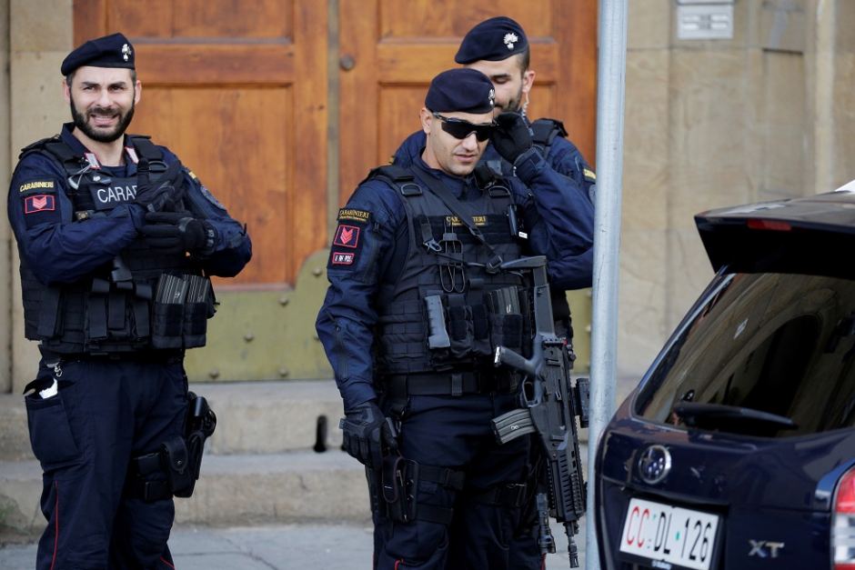 FILE PHOTO. Three Italian police officers