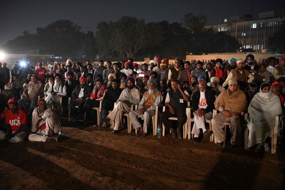 Farmers in a march organised by the All India Kisan Sabha and CPI(M) along with other leftist groups in New Delhi on November 29, 2018, as they call for pro-farmer legislation in the Indian parliament.  AFP / Chandan Khanna
 