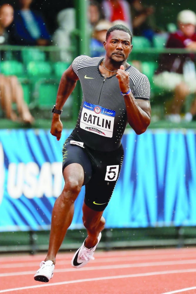 World 100 metres champion Justin Gatlin