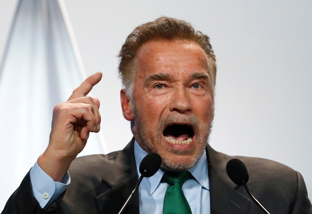 Actor Arnold Schwarzenegger speaks during the COP24 UN Climate Change Conference 2018 in Katowice, Poland December 3, 2018. Reuters/Kacper Pempel