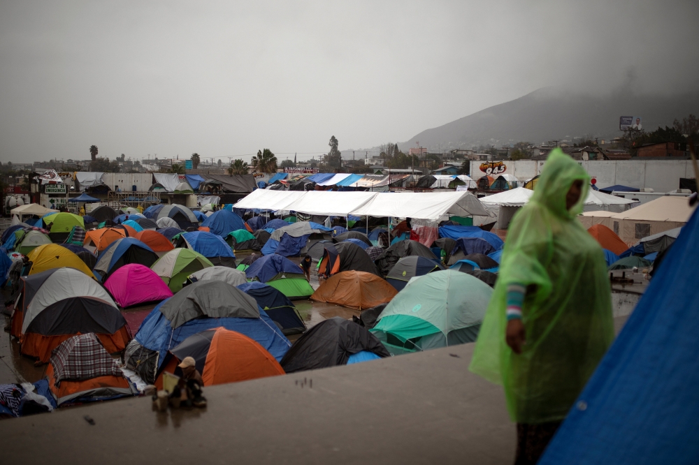 A view of a temporary shelter for migrants from Central America trying to reach the United States during rainfall, in Tijuana, Mexico, December 5, 2018. REUTERS/Alkis Konstantinidis
