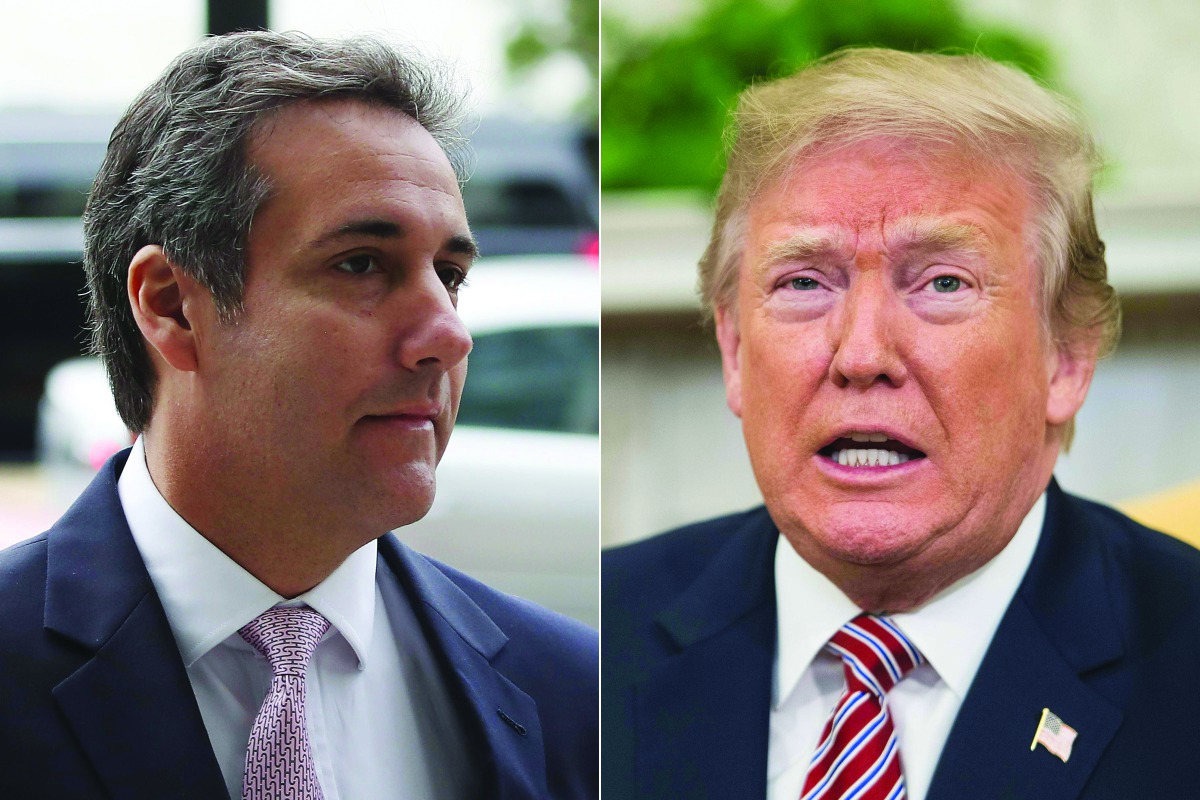 Michael Cohen (left) and US President Donald Trump