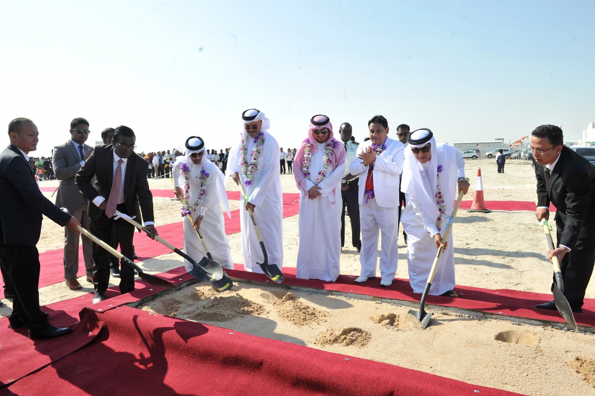 The Under-Secretary at the Ministry of Education and Higher Education, Dr Ibrahim bin Saleh bin Khalifa Al Nuaimi (second right); with Chief of Protocol at the Ministry of Foreign Affairs, Ambassador Ibrahim Yousif Abdullah Fakhro (fourth right); Minister