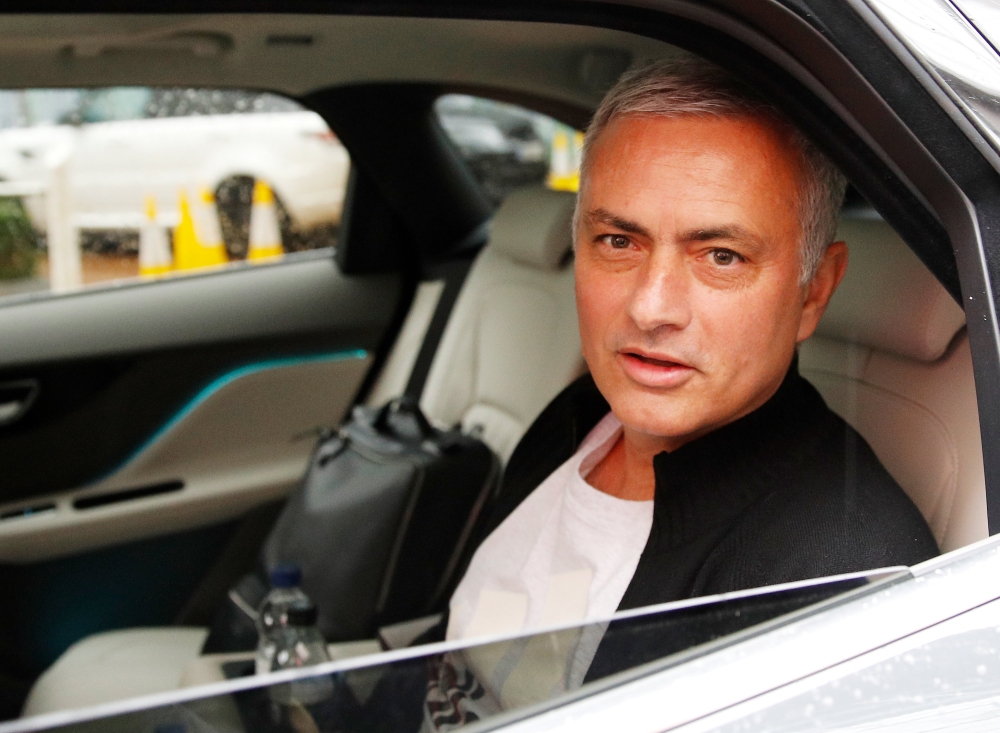 Jose Mourinho is driven away from his accommodation after leaving his job as Manchester United's manager, in Manchester, Britain, December 18, 2018. REUTERS/Phil Noble