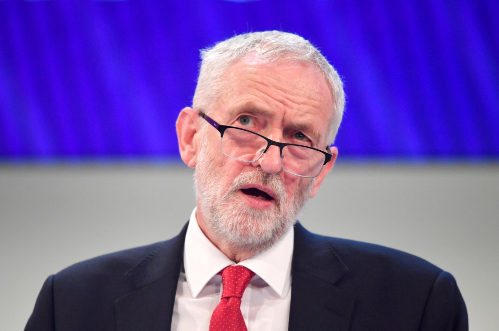 File photo of Jeremy Corbyn, leader of the Labour Party, speaks at the Confederation of British Industry's (CBI) annual conference in London, Britain, November 19, 2018. REUTERS/Toby Melville/File Photo