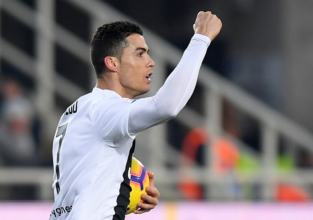 Juventus' Cristiano Ronaldo celebrates scoring their second goal REUTERS/Alberto Lingria