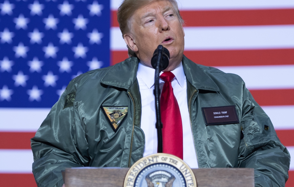 President Donald Trump arrived in Iraq on his first visit to US troops deployed in a war zone since his election two years ago (AFP / SAUL LOEB)