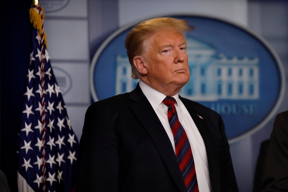 U.S. President Donald Trump speaks to reporters about border security in the Briefing Room at the White House in Washington, U.S., January 3, 2019. (REUTERS/Carlos Barria )