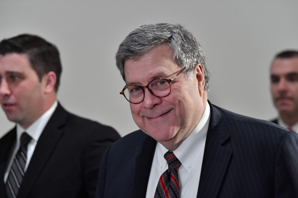 Former US Attorney General William Barr leaves after meeting with US senators on January 9, 2019, in Washington, DC, ahead of his confirmation hearing. AFP / Nicholas Kamm