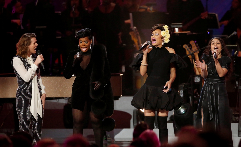 Singers (L-R) Brandi Carlile, Fantasia Barrino, Andra Day and Alessia Cara perform 