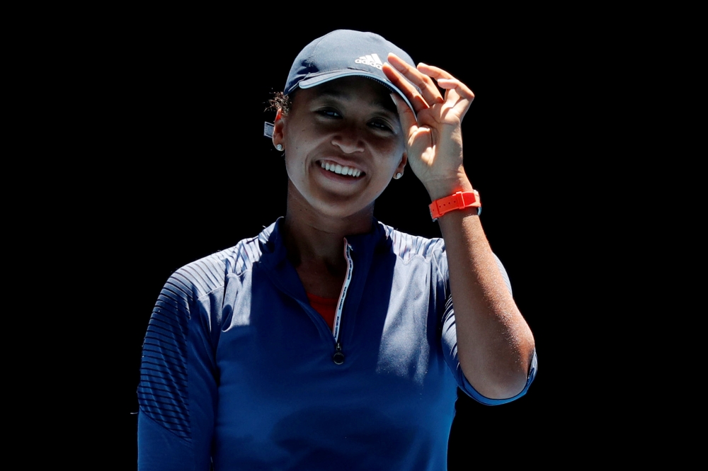 Japan's Naomi Osaka trains. REUTERS/Kim Kyung-Hoon