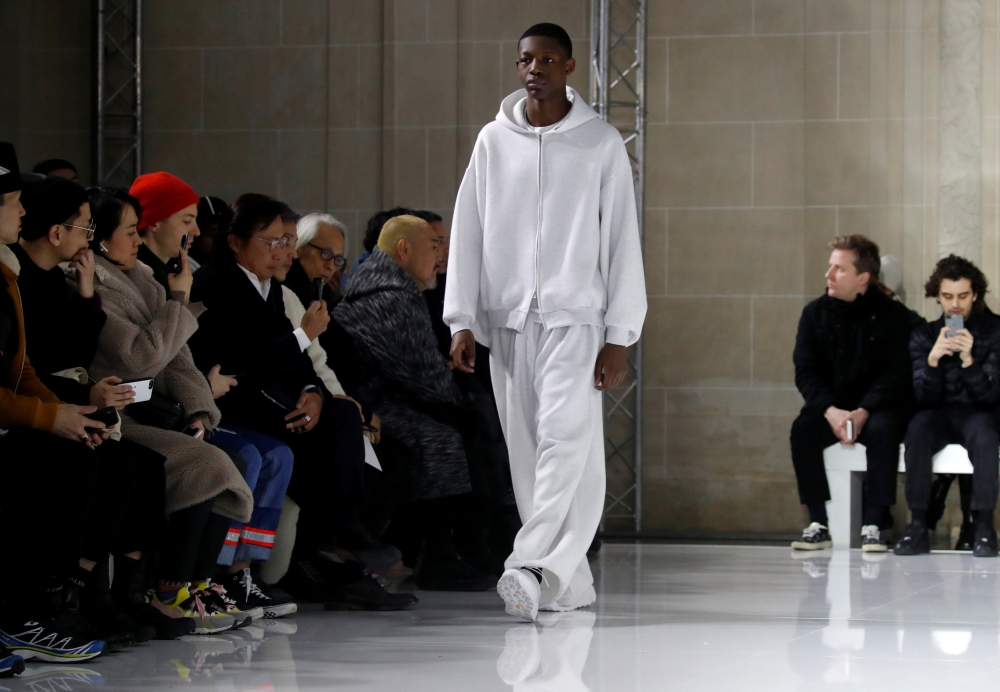 A model presents a creation by designer Fumito Ganryu as part of his Fall/Winter 2019-2020 collection show during Men's Fashion Week in Paris, France, January 15, 2019. Reuters/Charles Platiau