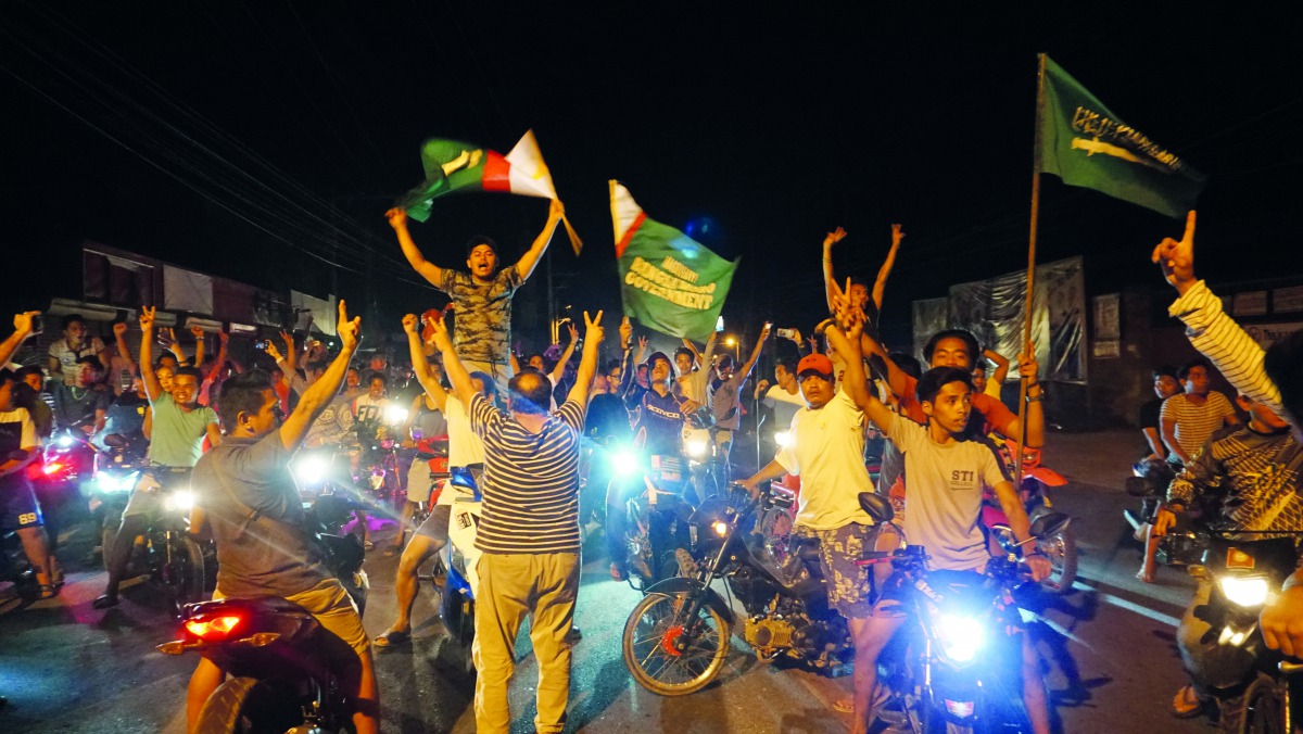 Moro Muslims celebrate after BangsaMoro Organic Law, which creates BangsaMoro Autonomous Region that allows major autonomy to Moro Muslims, gets ratified in Cotabato, Philippines on January 22, 2019. (Ahmet Furkan Mercan/Anadolu Agency)