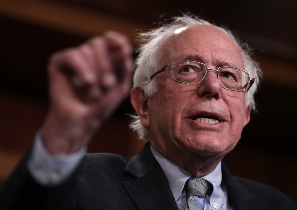 Senator Bernie Sanders (I-VT) speaks during a press conference at the US Capitol on January 30, 2019 in Washington. (Win McNamee/Getty Images/AFP)