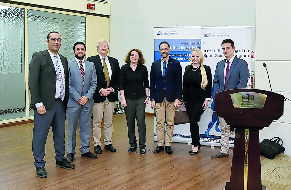 Officials after the lecture on ‘Ancient Greek Athletics’ hosted by QU.