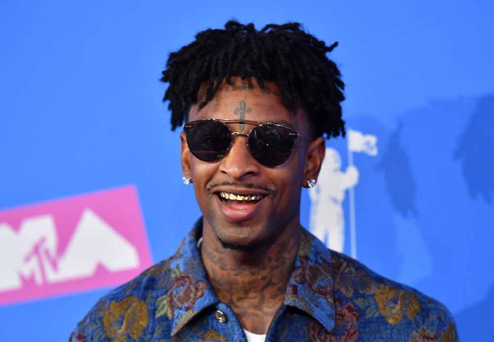  In this file photo taken on August 20, 2018 US rapper 21 Savage attends the 2018 MTV Video Music Awards at Radio City Music Hall in New York City. / AFP / ANGELA WEISS 