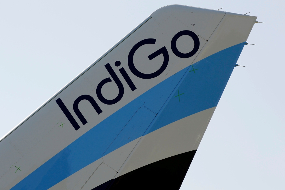A logo of indigo Airlines is pictured on passenger aircraft on the tarmac in Colomiers near Toulouse, France, July 10, 2018. (REUTERS/Regis Duvignau/File Photo)