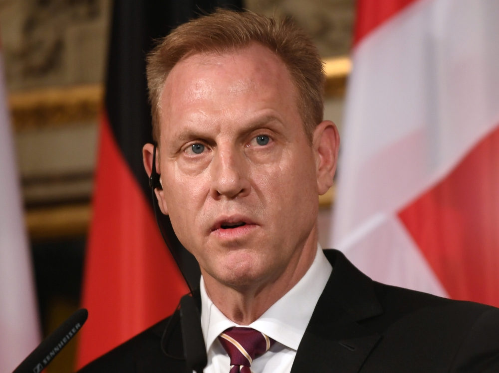 U.S. Secretary of Defense Patrick Shanahan speaks at the annual Munich Security Conference in Munich, Germany February 15, 2019. REUTERS/Andreas Gebert
 