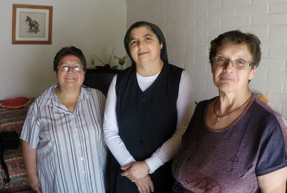 The former nuns, Marcela Quitral, Yolanda Tondreaux and Eliana Macias, from the Sisters of the Good Samaritan order, attend an interview with Reuters in Talca, Chile February 15, 2019. Reuters/Matias Medel