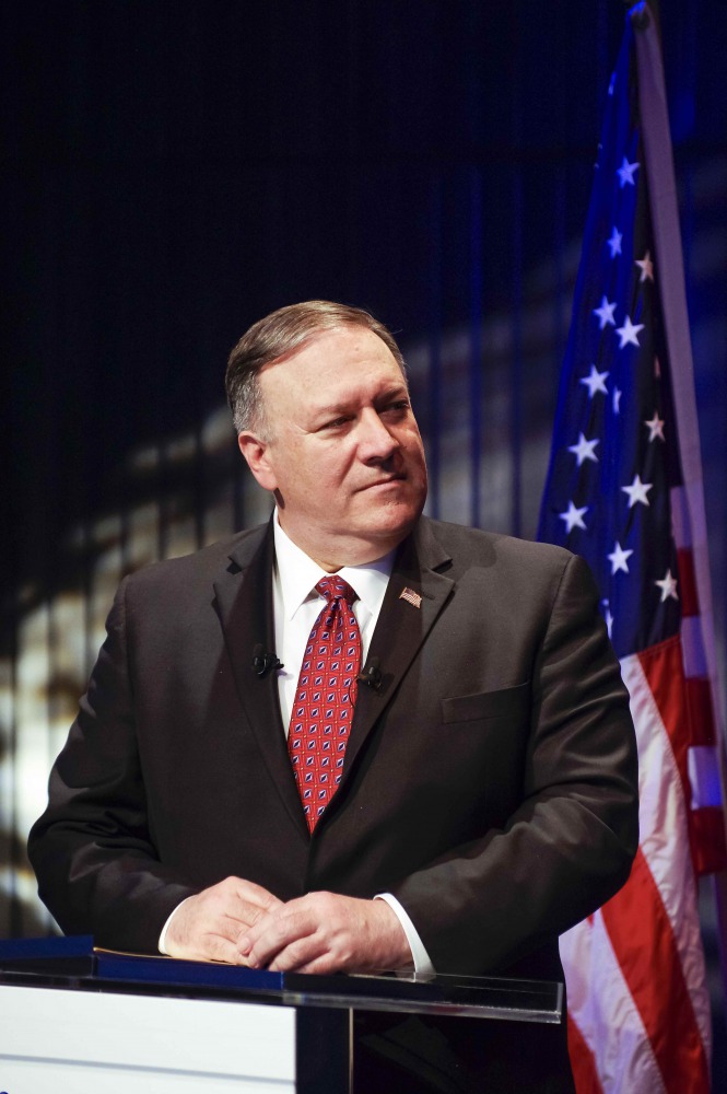US Secretary of State Michael Pompeo listens during the news conference in Reykjavik, Iceland February 15, 2019. Reuters/Geirix