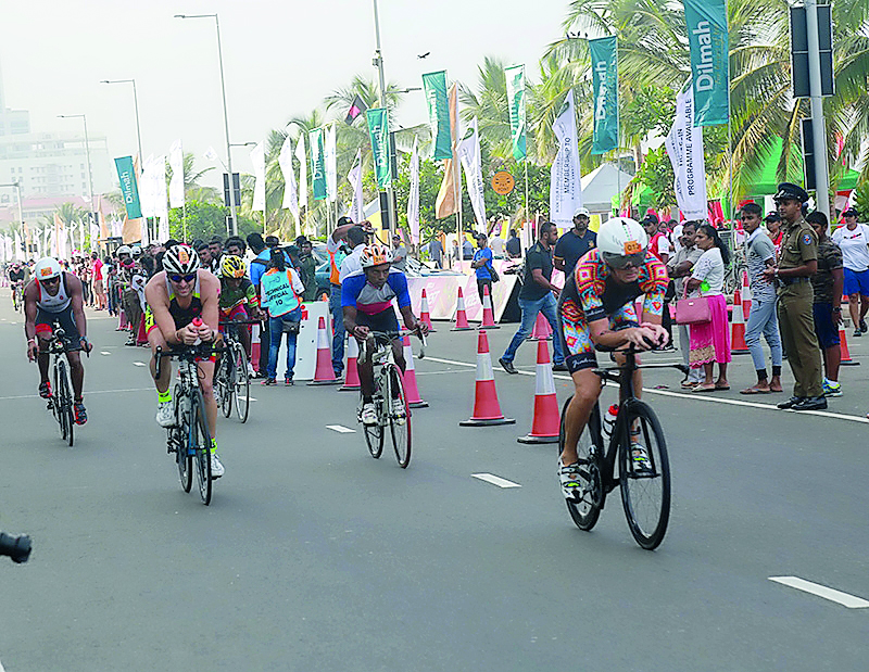 Action during the last year’s Ironman 70.3 triathlon in Colombo, Sri Lanka. 