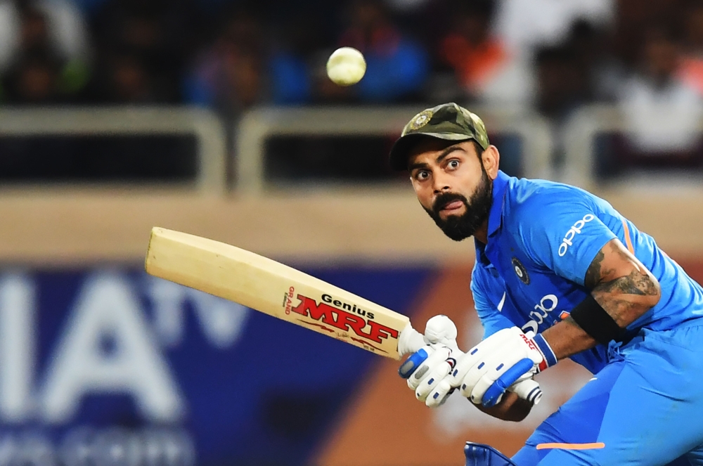 File photo of Indian cricketer captain Virat Kohli plays a shot during the third one-day international (ODI) cricket match between India and Australia at the Jharkhand State Cricket Association International Cricket Stadium, in Ranchi on March 8, 2019. AF