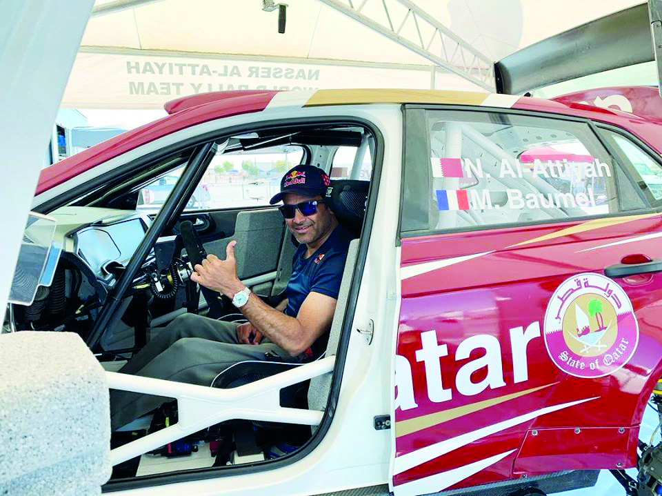 Qatar’s star rally driver Nasser Saleh Al Attiyah checks out his new Volkswagen Polo GTi R5 at Lusail ahead of this week’s Manateq Qatar International Rally. Al Attiyah and his French navigator Matthieu Baumel start as clear favourites to give their Autot