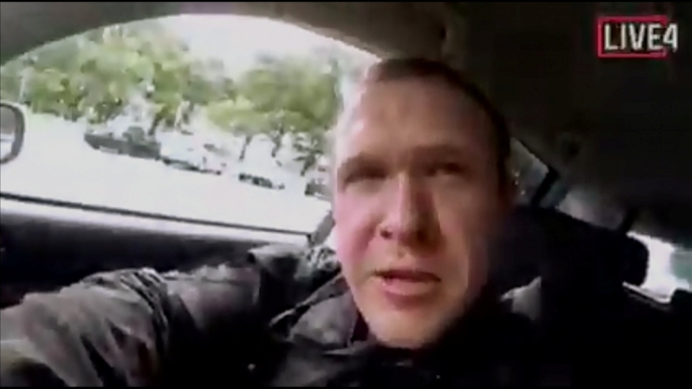 A still image taken from video circulated on social media, apparently taken by a gunman and posted online live as the attack unfolded, shows him driving in Christchurch, New Zealand, March 15, 2019. via Reuters