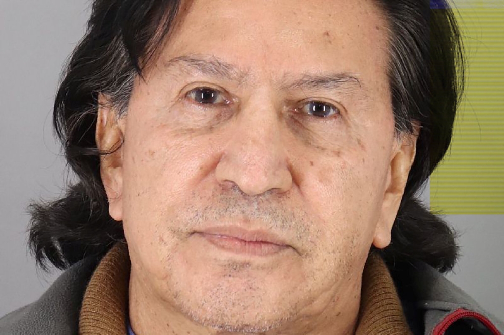 Peru's former president Alejandro Toledo Manrique poses in a police booking photo at San Mateo County jail in Redwood City, California, in this handout photo released on March 18, 2019. San Mateo County Sheriff's Office/ Reuters 
