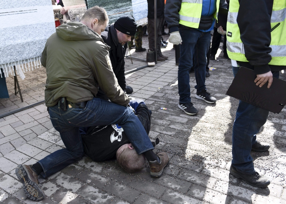 A man wearing a jacket of the so-called 
