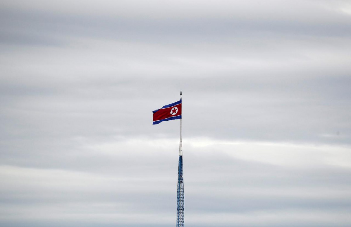 File photo of North Korean flag flutters on top of a 160-metre tower in North Korea's propaganda village of Gijungdong, in this picture taken from the Tae Sung freedom village near the Military Demarcation Line (MDL), inside the demilitarised zone separat