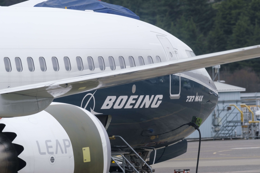 A Boeing 737 MAX 9 test plane is pictured at Boeing Field on March 22, 2019 in Seattle, Washington. Stephen Brashear/Getty Images/AFP
