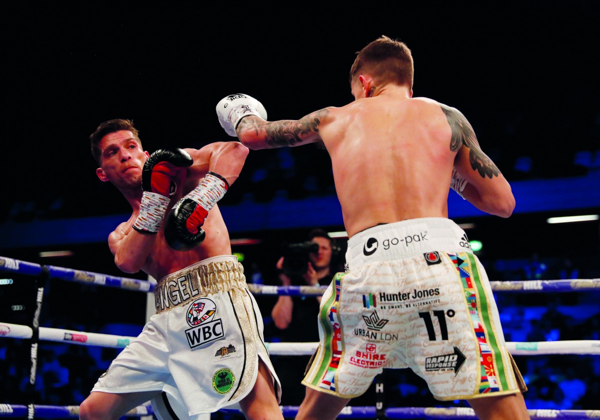 Charlie Edwards in action against Angel Moreno in the WBC World Flyweight Title at the Copper Box Arena, London in this March 23 file picture. (Action Images via Reuters/Matthew Childs) 
