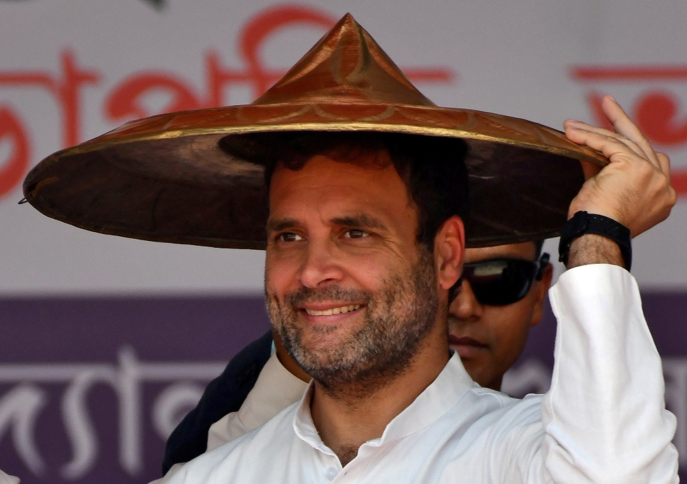 Rahul Gandhi, President of India's main opposition Congress party, wears a 