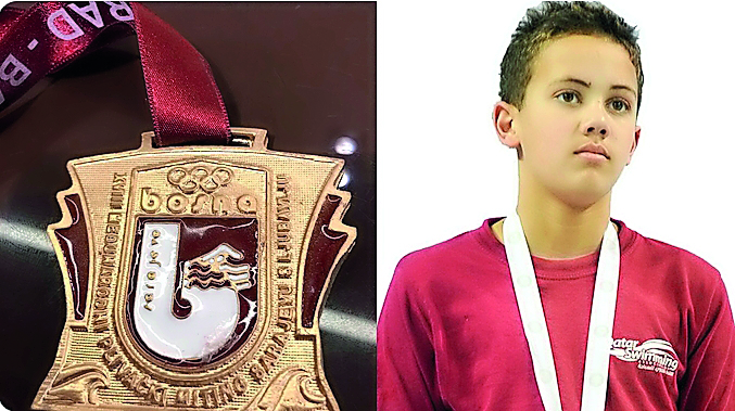 Qatar swimmer Yousuf Al Khulaifi who won the gold medal at the Sarajevo International Swimming Championships,  in Bosnia and Herzegovina.
