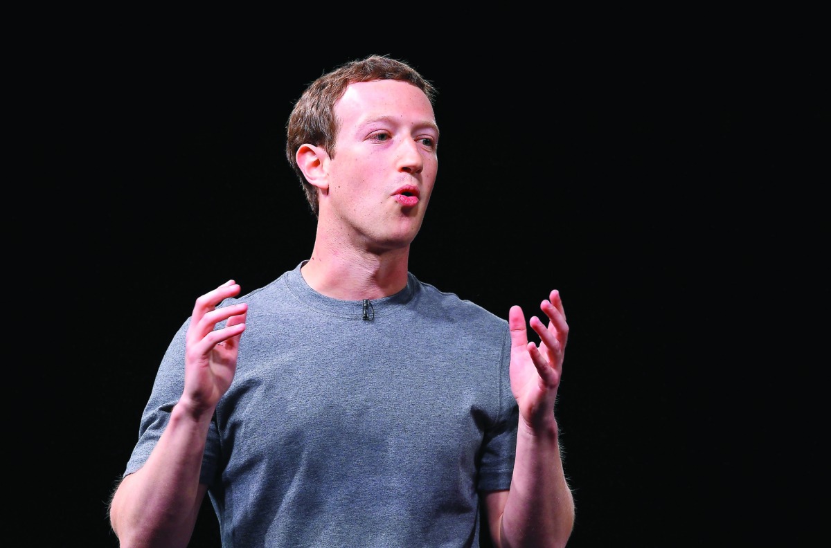 Facebook co-founder Mark Zuckerberg speaks during a press conference presenting Samsung new Galaxy 7 mobile device, February 21, 2016. AFP/Lluis Gene