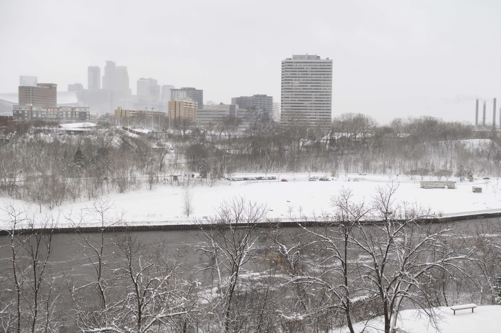 A general view of downtown Minneapolis and the Mississippi River on April 11, 2019 in Minneapolis, Minnesota. Stephen Maturen/AFP
