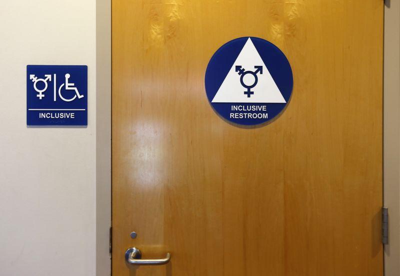 A gender-neutral bathroom is seen at the University of California, Irvine, September 30, 2014. Reuters/Lucy Nicholson