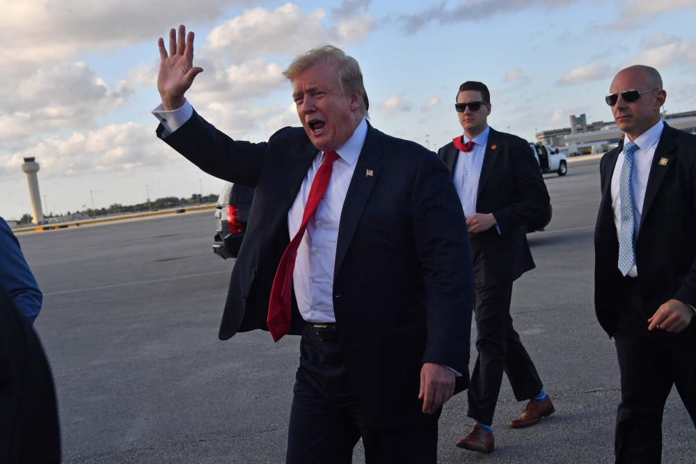 FILE PHOTO: US President Donald Trump, Florida on April 18, 2019.  AFP / Nicholas Kamm