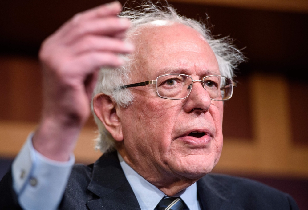 Senator Bernie Sanders I-VT speaks after the Senate voted to withdraw support for Saudi Arabia war in Yemen in the Senate TV studio at in Washington on December 13 2018 AFP Mandel Ngan