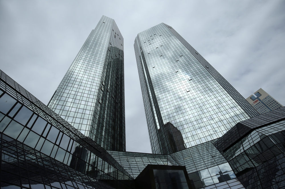 The Deutsche Bank headquarters are pictured in Frankfurt, Germany, April 25, 2019. REUTERS/Ralph Orlowski