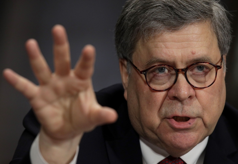 US Attorney General William Barr testifies before the Senate Judiciary Committee May 1, 2019 in Washington, DC. Barr testified on the Justice Department's investigation of Russian interference with the 2016 presidential election. (Alex Wong/Getty Images/A