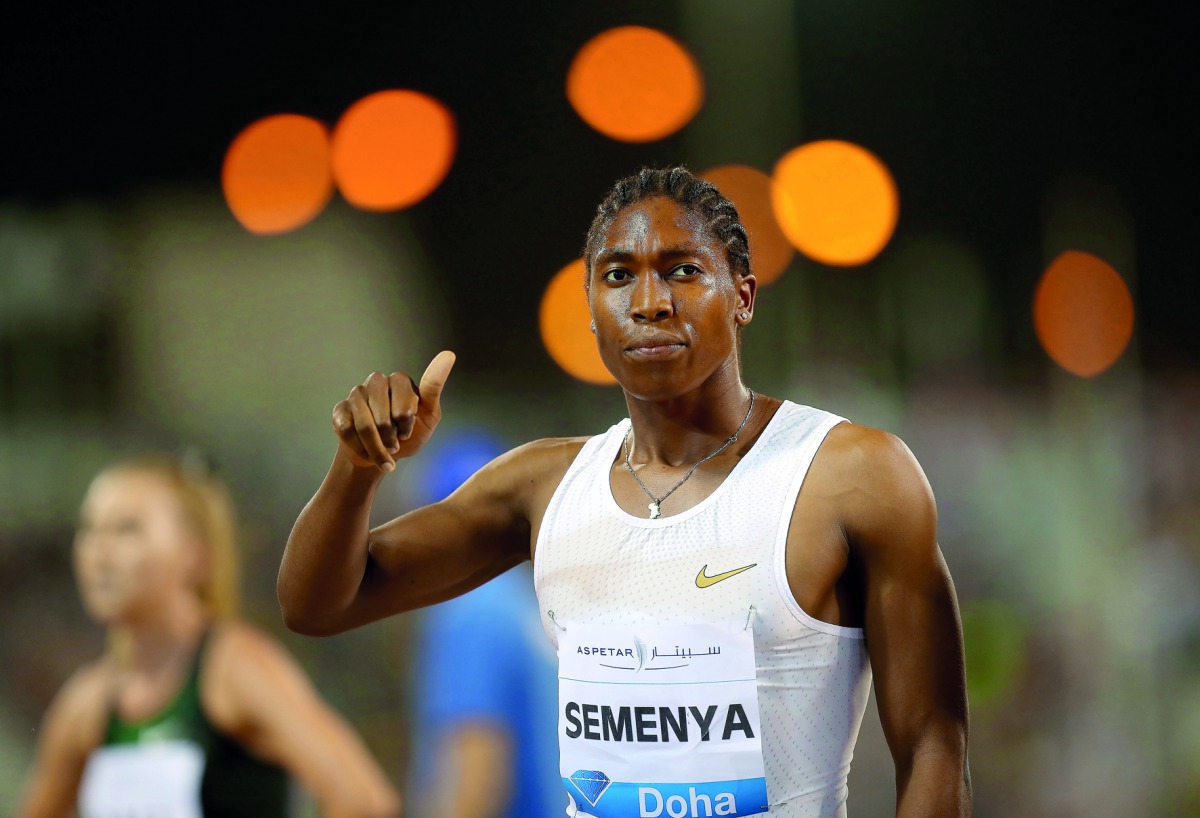 This May 4, 2018 file photo shows South Africa’s Caster Semenya celebrates after winning the women’s 1,500m at Doha Diamond League at Qatar Sports Club. Reuters/Ibraheem Al Omari